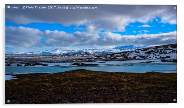 Mount Hekla across lake Bjarnalon Acrylic by Chris Thaxter