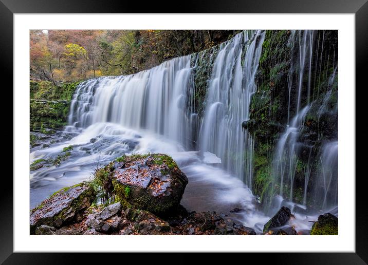 Brecon beacons waterfall Framed Mounted Print by Tony Bates