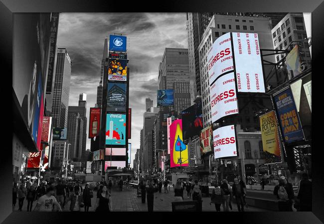 Times Square, New York Framed Print by Michael Hopes