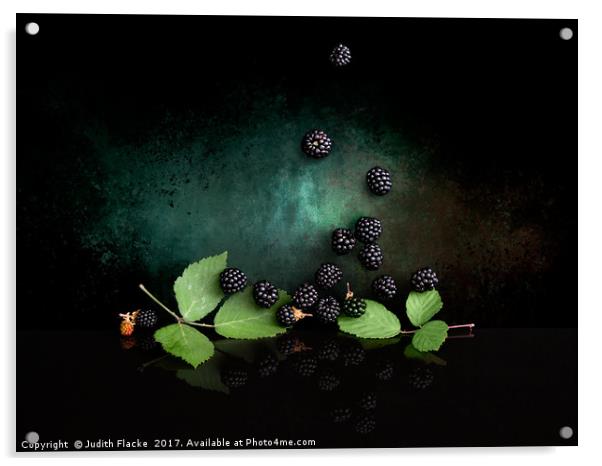 Wild blackberries Acrylic by Judith Flacke