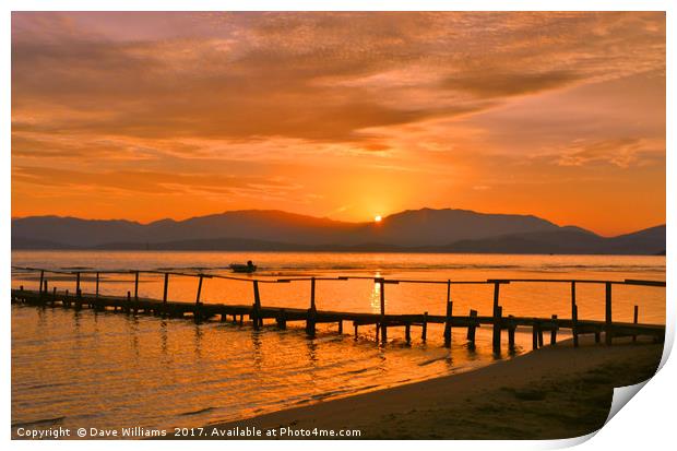 Corfu Sunrise Print by Dave Williams