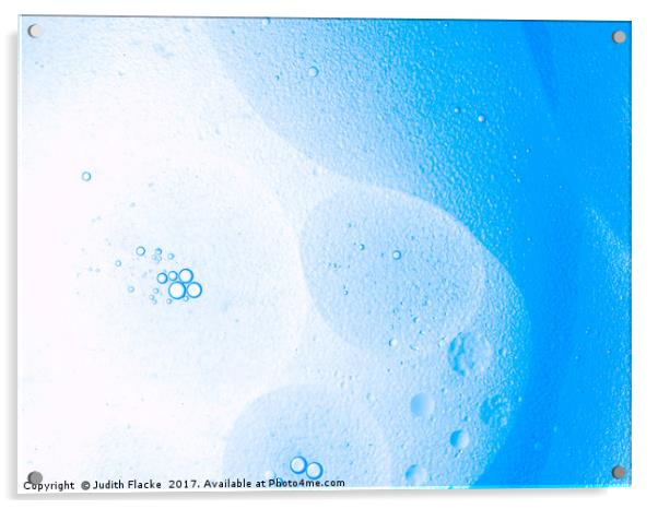 Beautiful blue bubble abstract Acrylic by Judith Flacke