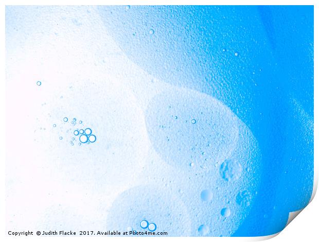Beautiful blue bubble abstract Print by Judith Flacke