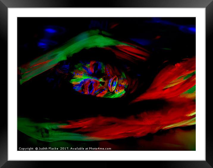Young woman lying, in full body paint. Framed Mounted Print by Judith Flacke