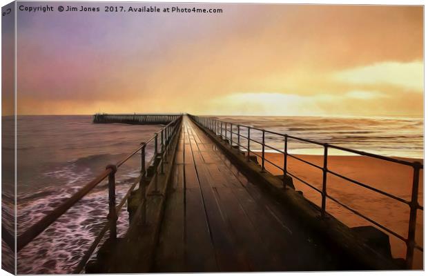 The Old Wooden Pier Canvas Print by Jim Jones