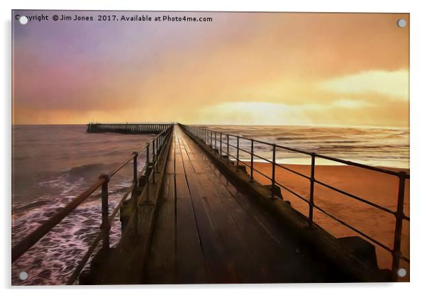 The Old Wooden Pier Acrylic by Jim Jones
