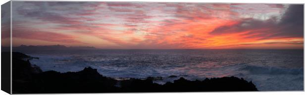 Sunset at Faro Pechiguera, Playa Blanca, Lanzarote Canvas Print by Kevin McNeil