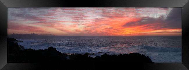 Sunset at Faro Pechiguera, Playa Blanca, Lanzarote Framed Print by Kevin McNeil