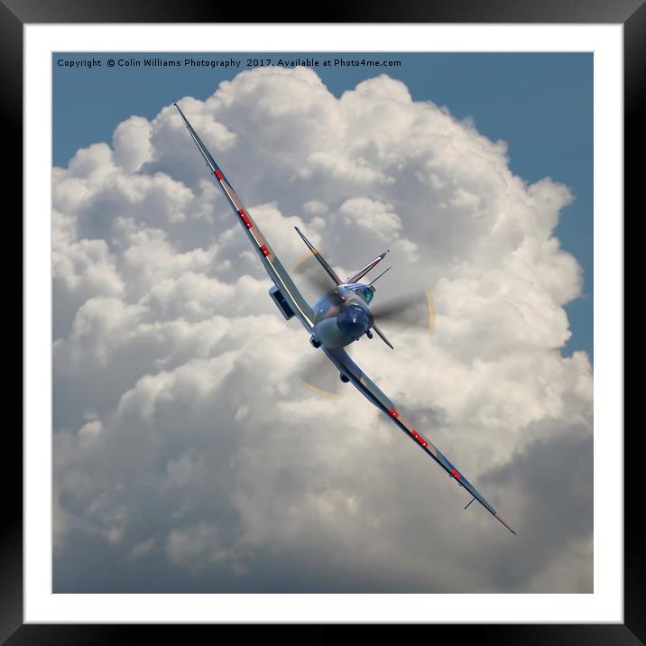 Spitfire in the Clouds Framed Mounted Print by Colin Williams Photography