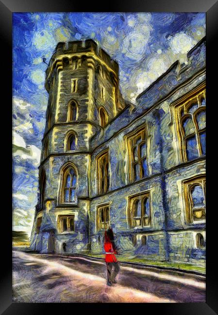 Windsor Castle and Coldstream Guard Art Framed Print by David Pyatt