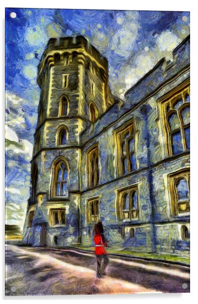 Windsor Castle and Coldstream Guard Art Acrylic by David Pyatt