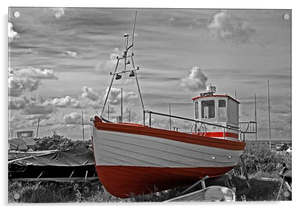 Blakeney Trawler Acrylic by Roy Scrivener