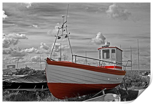 Blakeney Trawler Print by Roy Scrivener