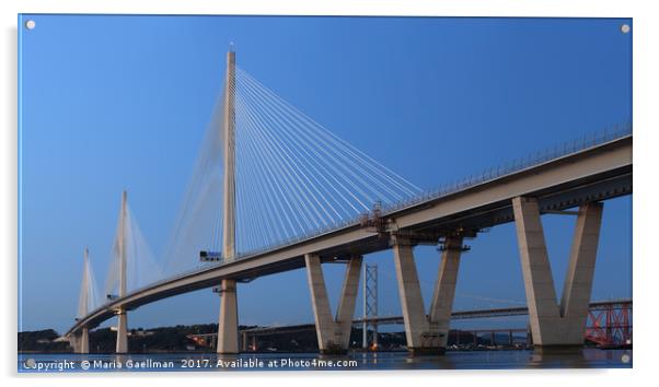 Queensferry Crossing in Panorama Acrylic by Maria Gaellman