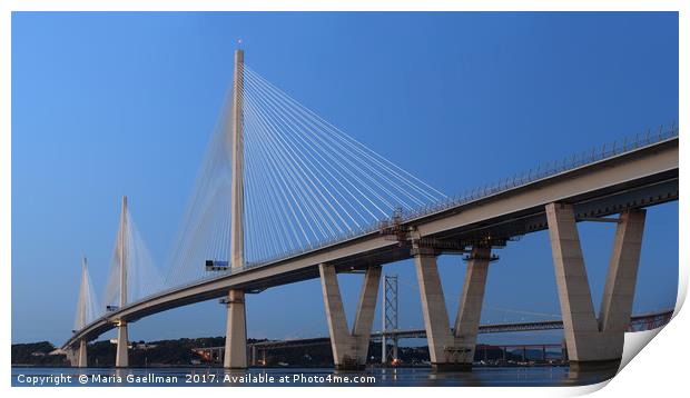 Queensferry Crossing in Panorama Print by Maria Gaellman
