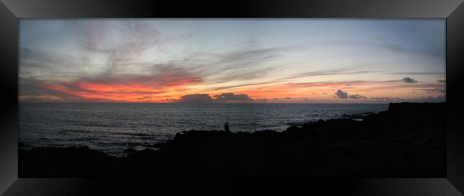 Sunset from Faro Pechiguera, Playa Blanca, Lanzaro Framed Print by Kevin McNeil