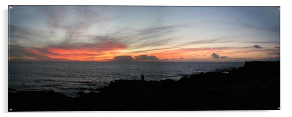 Sunset from Faro Pechiguera, Playa Blanca, Lanzaro Acrylic by Kevin McNeil