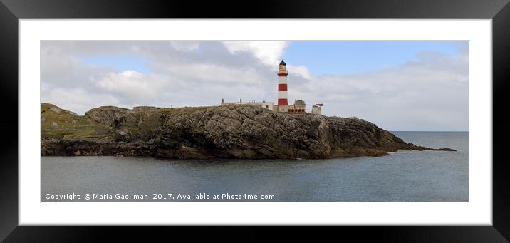 Eilean Glas Lighthouse in Panorama Framed Mounted Print by Maria Gaellman