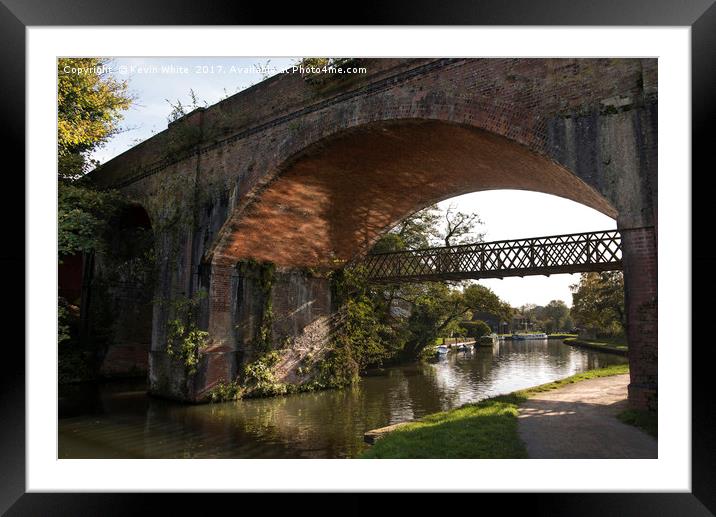 Bridge over the river Wey Framed Mounted Print by Kevin White