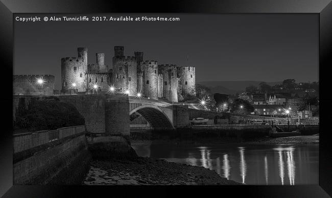 Majestic Conwy Castle at Night Framed Print by Alan Tunnicliffe