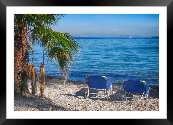 Dassia Beach, Corfu, Greece                        Framed Mounted Print by Phil Clements