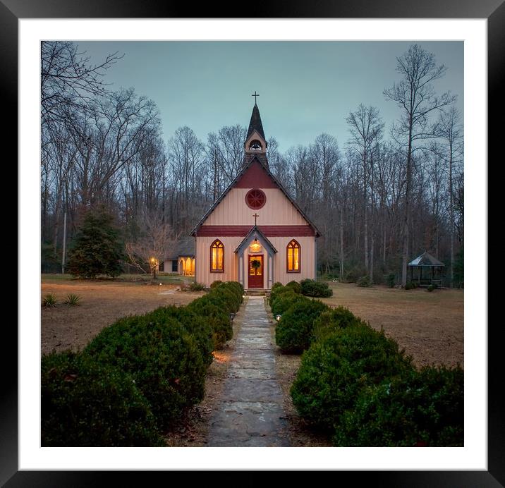 Church at Dusk Framed Mounted Print by Luc Novovitch