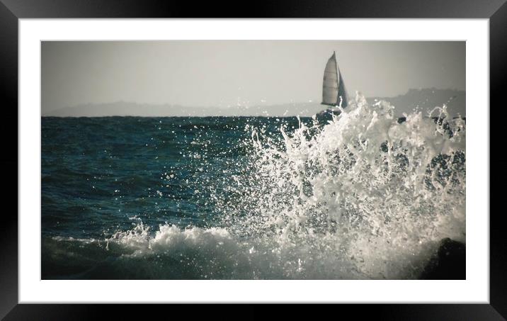 Surf on Amalfi coast, Italy Framed Mounted Print by Larisa Siverina