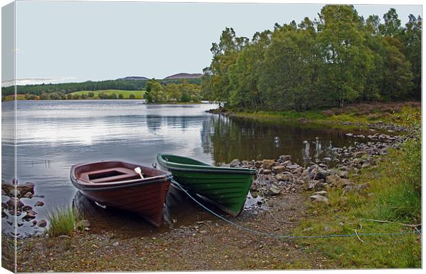 Boats by Loch Knockie Canvas Print by Jacqi Elmslie