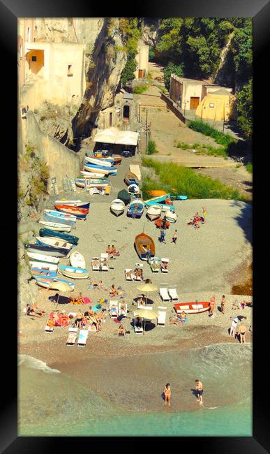 Furore Bay, Amalfi coast, Italy  Framed Print by Larisa Siverina