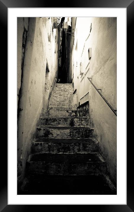 Narrow stairs, town Atrani, Italy Framed Mounted Print by Larisa Siverina