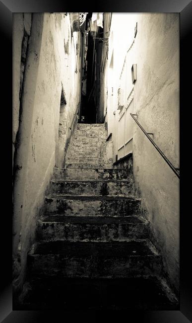 Narrow stairs, town Atrani, Italy Framed Print by Larisa Siverina