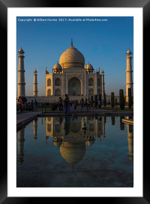 Taj Mahal's Twilight Elegance Framed Mounted Print by Gilbert Hurree