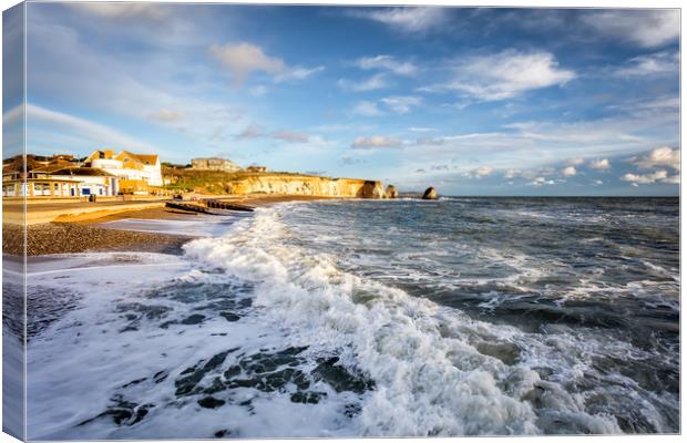 Freshwater Bay Beach Isle Of Wight Canvas Print by Wight Landscapes