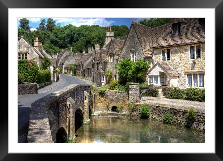 Castle Coombe Wiltshire Framed Mounted Print by John Hall