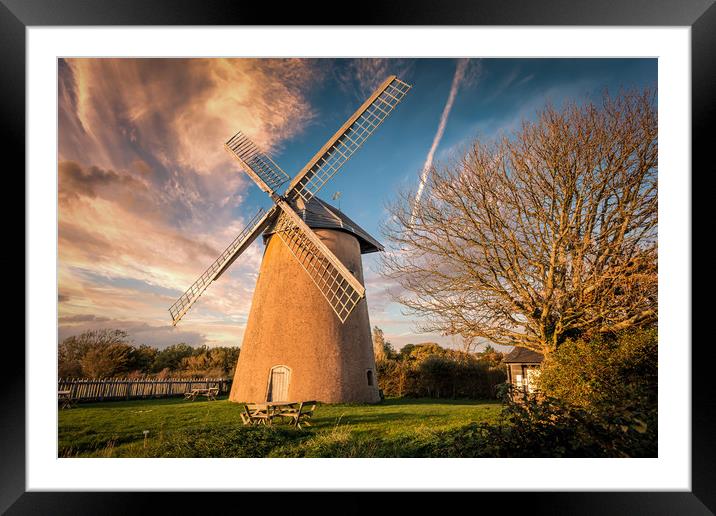 Bembridge Windmill Sunset Isle Of Wight Framed Mounted Print by Wight Landscapes