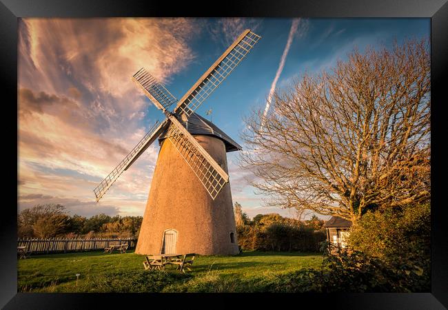 Bembridge Windmill Sunset Isle Of Wight Framed Print by Wight Landscapes