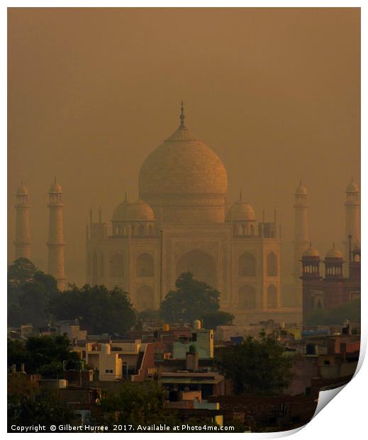 Dawn's Embrace on Taj Mahal Print by Gilbert Hurree