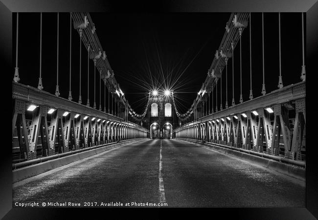 Nights are quiet but I never sleep - Menai Bridge Framed Print by Michael Rowe
