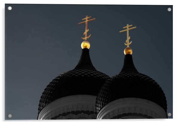 Alexander Nevsky Cathedral Domes Tallinn Acrylic by Alan Barr
