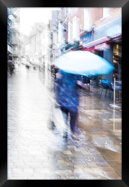 Walking in the rain Framed Print by Paul Chambers