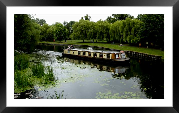 River Barge Framed Mounted Print by Alan Whyte