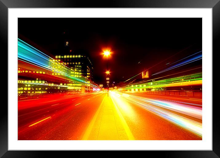 Light Trails Framed Mounted Print by peter tachauer