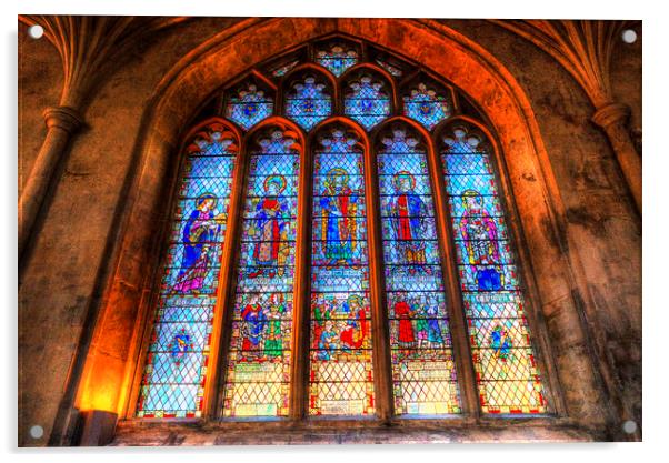 Stained Glass Abbey Window Acrylic by David Pyatt