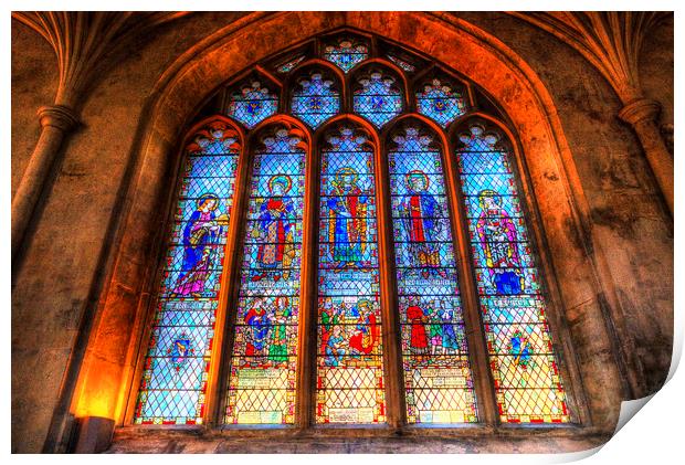 Stained Glass Abbey Window Print by David Pyatt