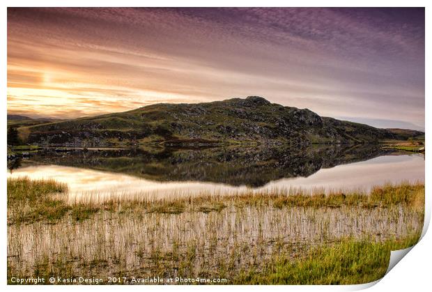 Early Morning Serenity on Loch a' Bhaile Print by Kasia Design