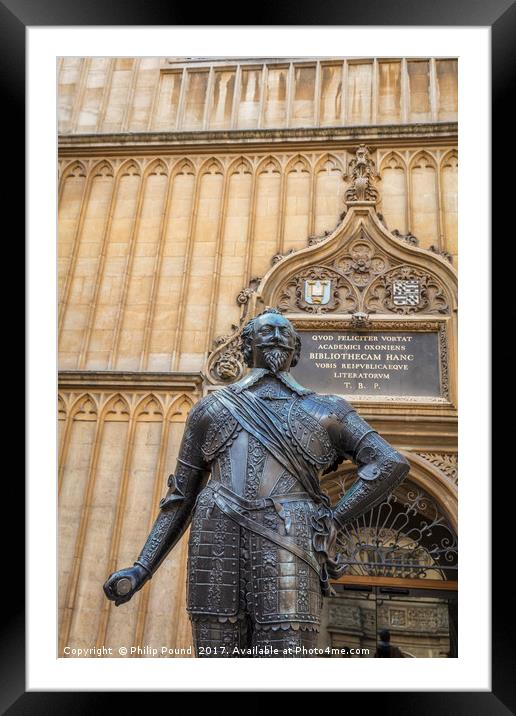 Oxford Bodleian Statue Framed Mounted Print by Philip Pound