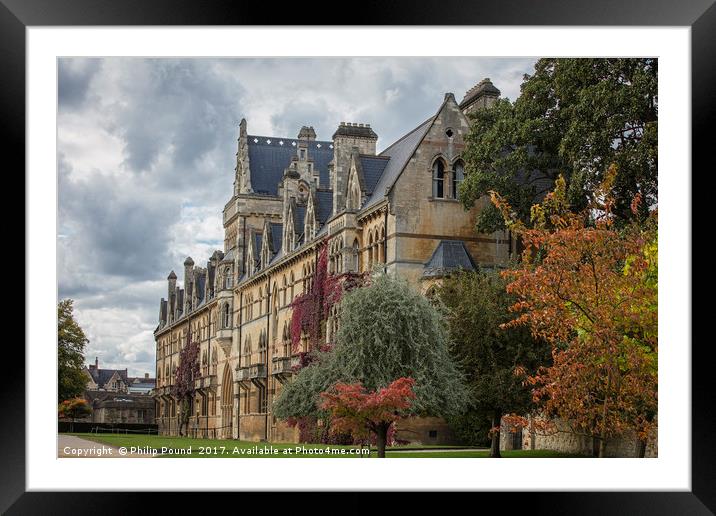 Christ Church  College - Oxford University in the  Framed Mounted Print by Philip Pound