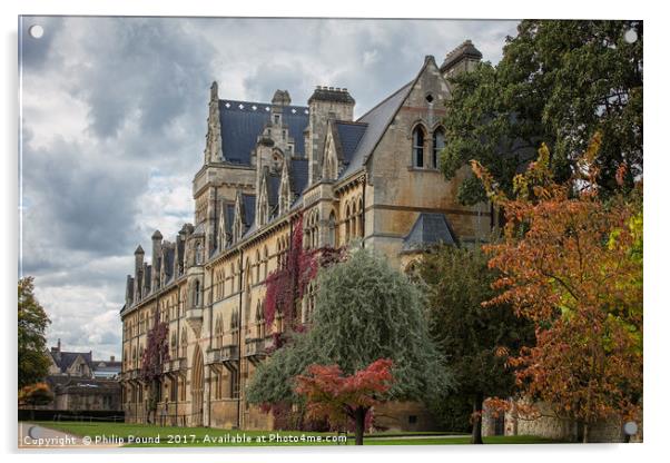 Christ Church  College - Oxford University in the  Acrylic by Philip Pound