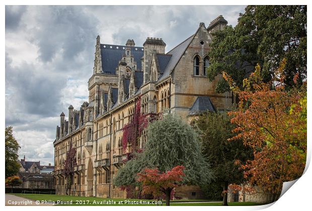 Christ Church  College - Oxford University in the  Print by Philip Pound