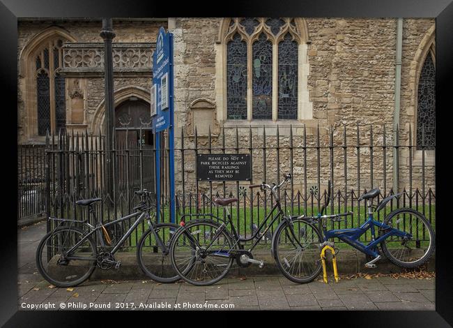 No Bicycles Framed Print by Philip Pound